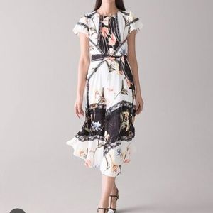 White House Black Market petite floral and lace midi dress size 6